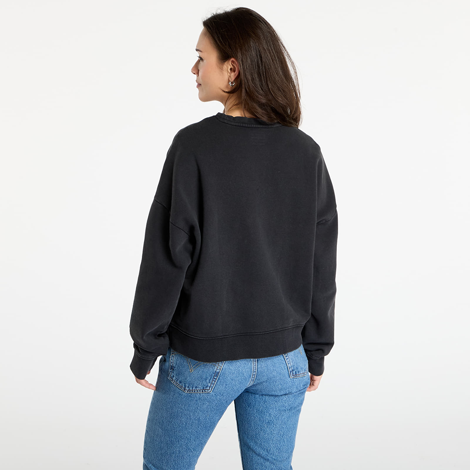 Mikiny Guess Jeans Cn Os Iconic Tria Washed Black