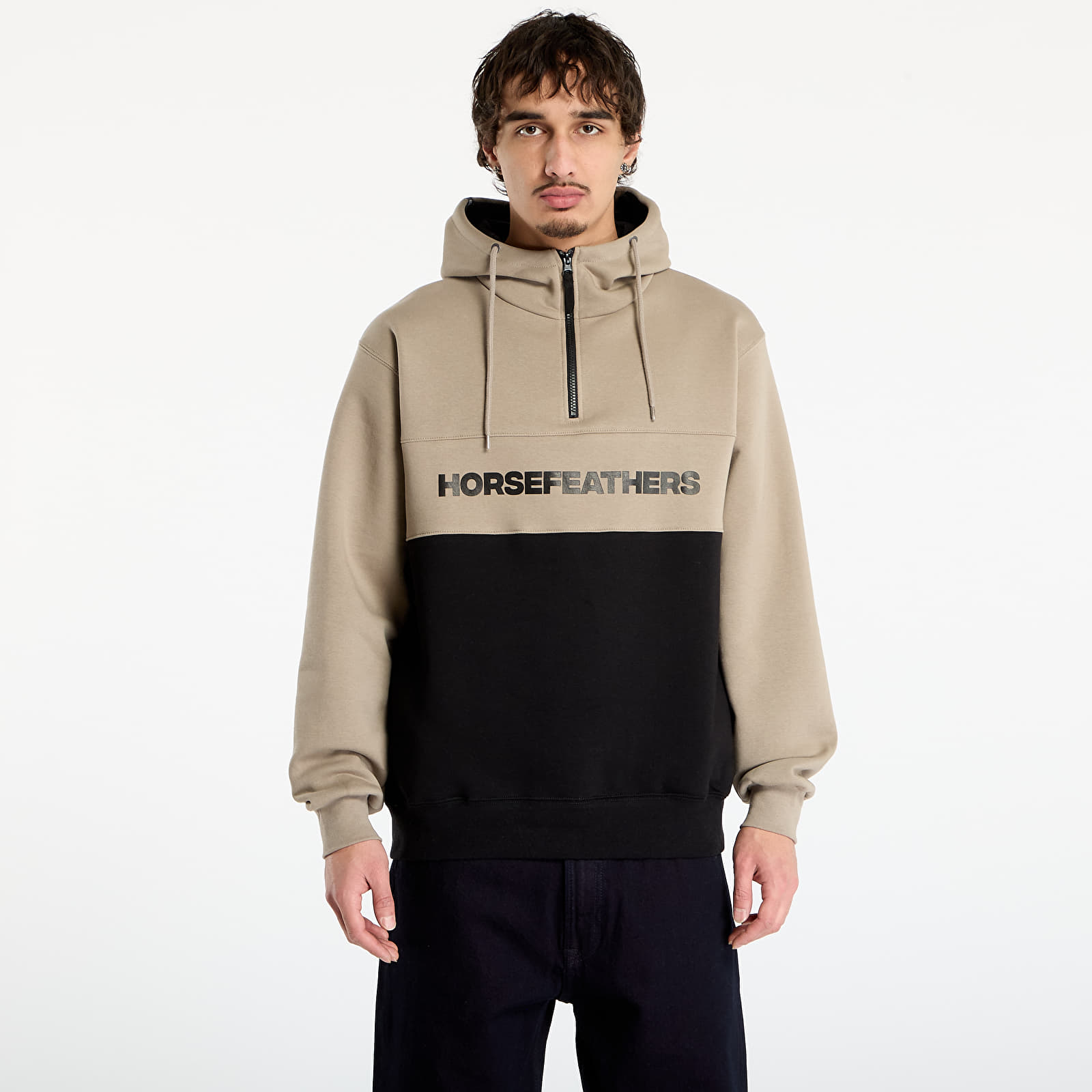 Ανδρικά φούτερ  Horsefeathers Fulton Sweatshirt Taupe/ Black