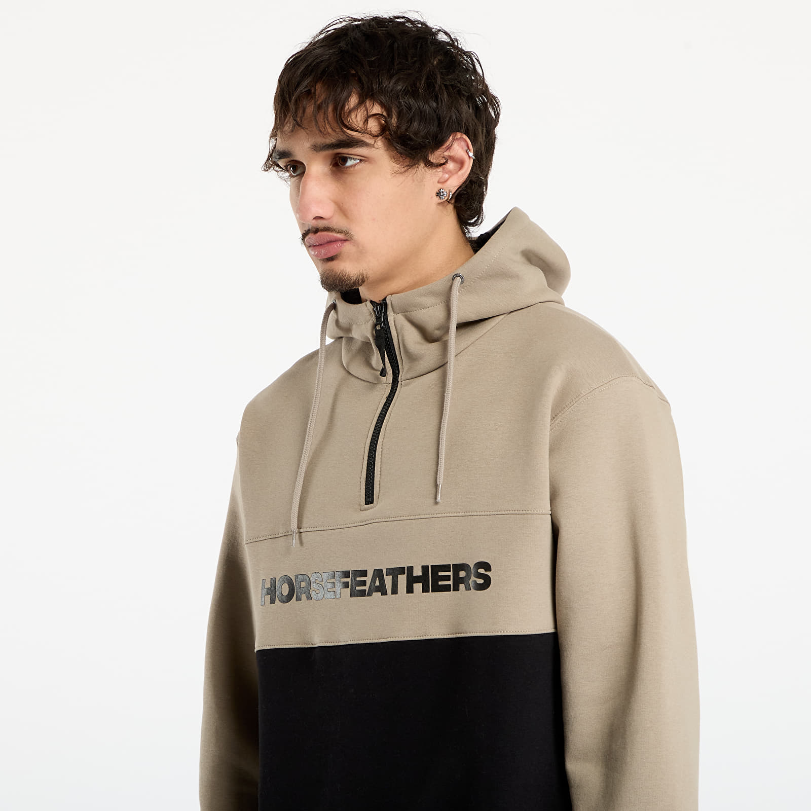 Ανδρικά φούτερ  Horsefeathers Fulton Sweatshirt Taupe/ Black