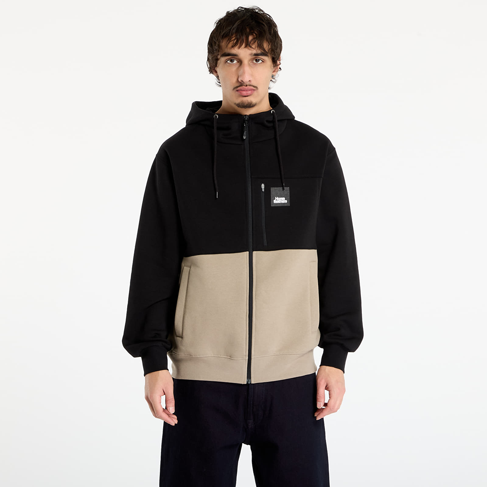Hanorace pentru bărbați Horsefeathers Vick Sweatshirt Black/ Taupe