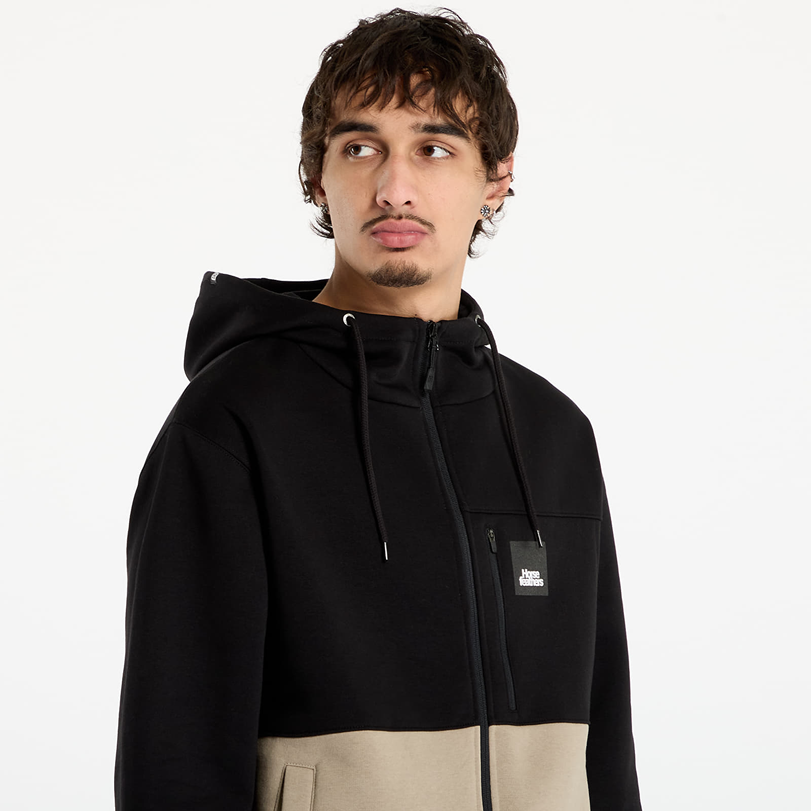 Hanorace pentru bărbați Horsefeathers Vick Sweatshirt Black/ Taupe