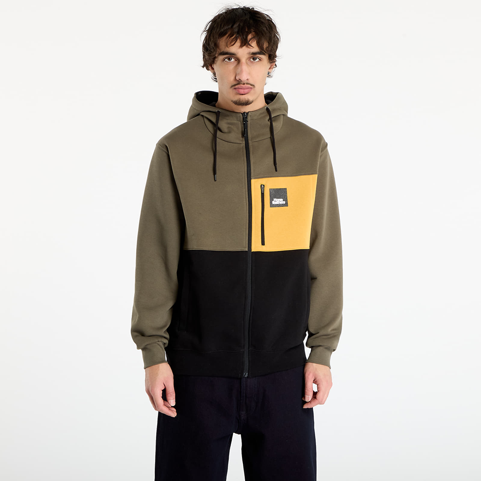 Hanorace pentru bărbați Horsefeathers Vick Sweatshirt Burnt Olive/ Black