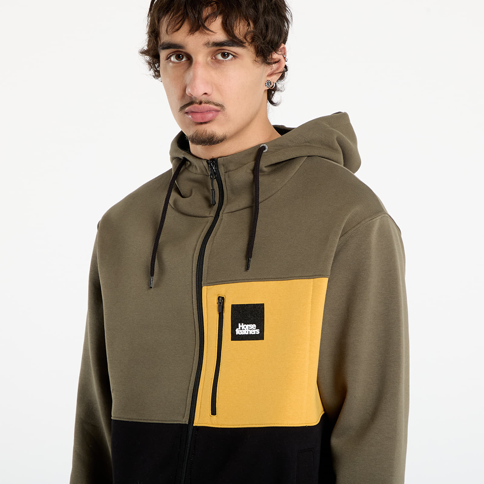 Hanorace pentru bărbați Horsefeathers Vick Sweatshirt Burnt Olive/ Black