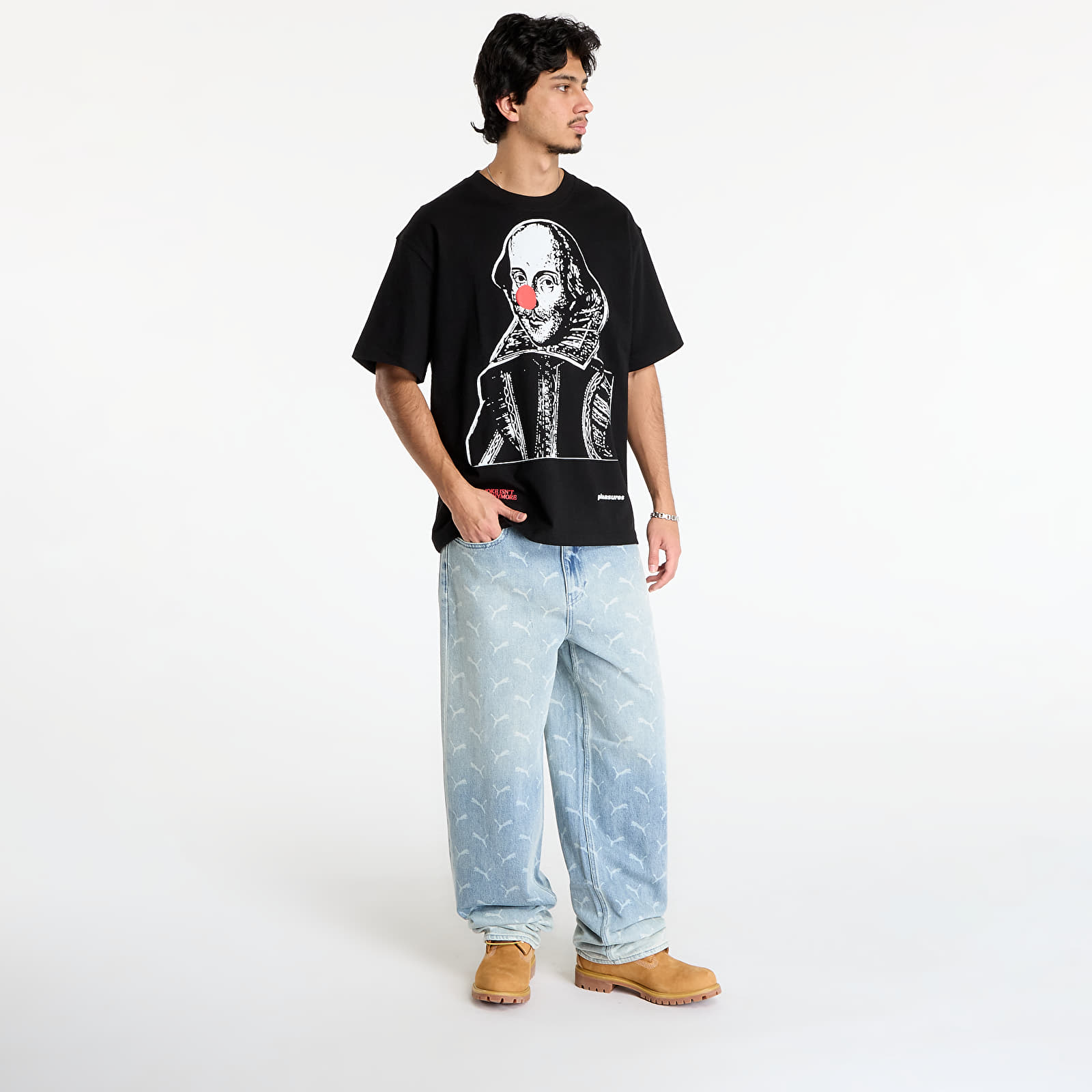 Men's T-shirts PLEASURES Joke Heavyweight Shirt Black
