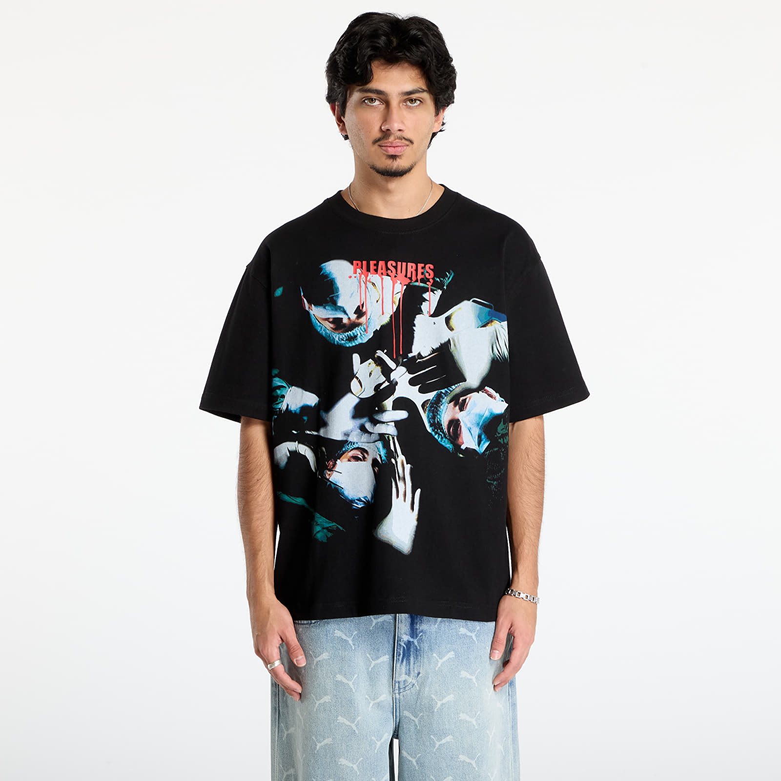 Men's T-shirts PLEASURES Autopsy Heavyweight Shirt Black