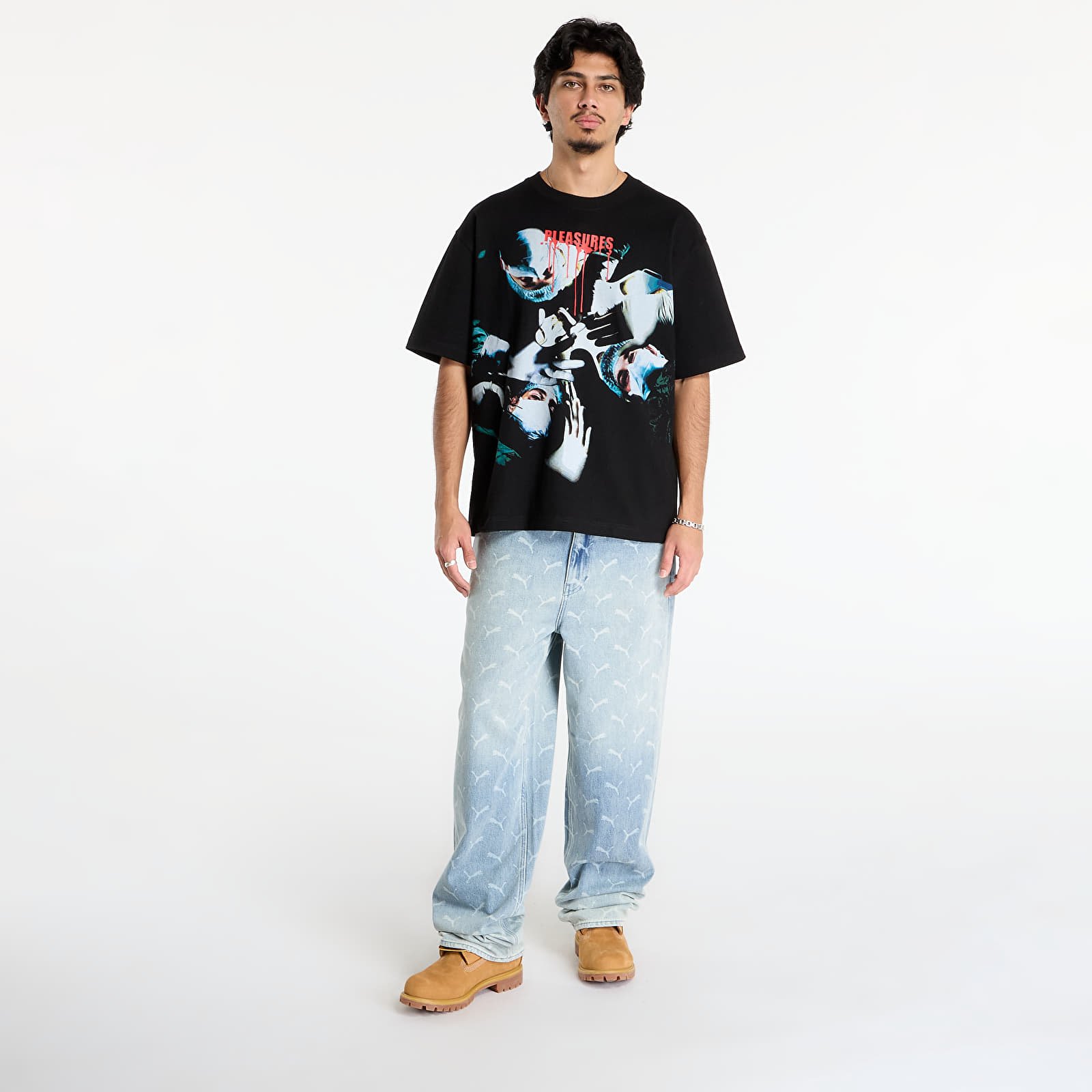 Men's T-shirts PLEASURES Autopsy Heavyweight Shirt Black