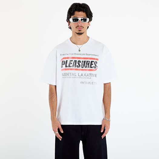 T-shirt PLEASURES Relief Heavyweight Shirt Vtg White