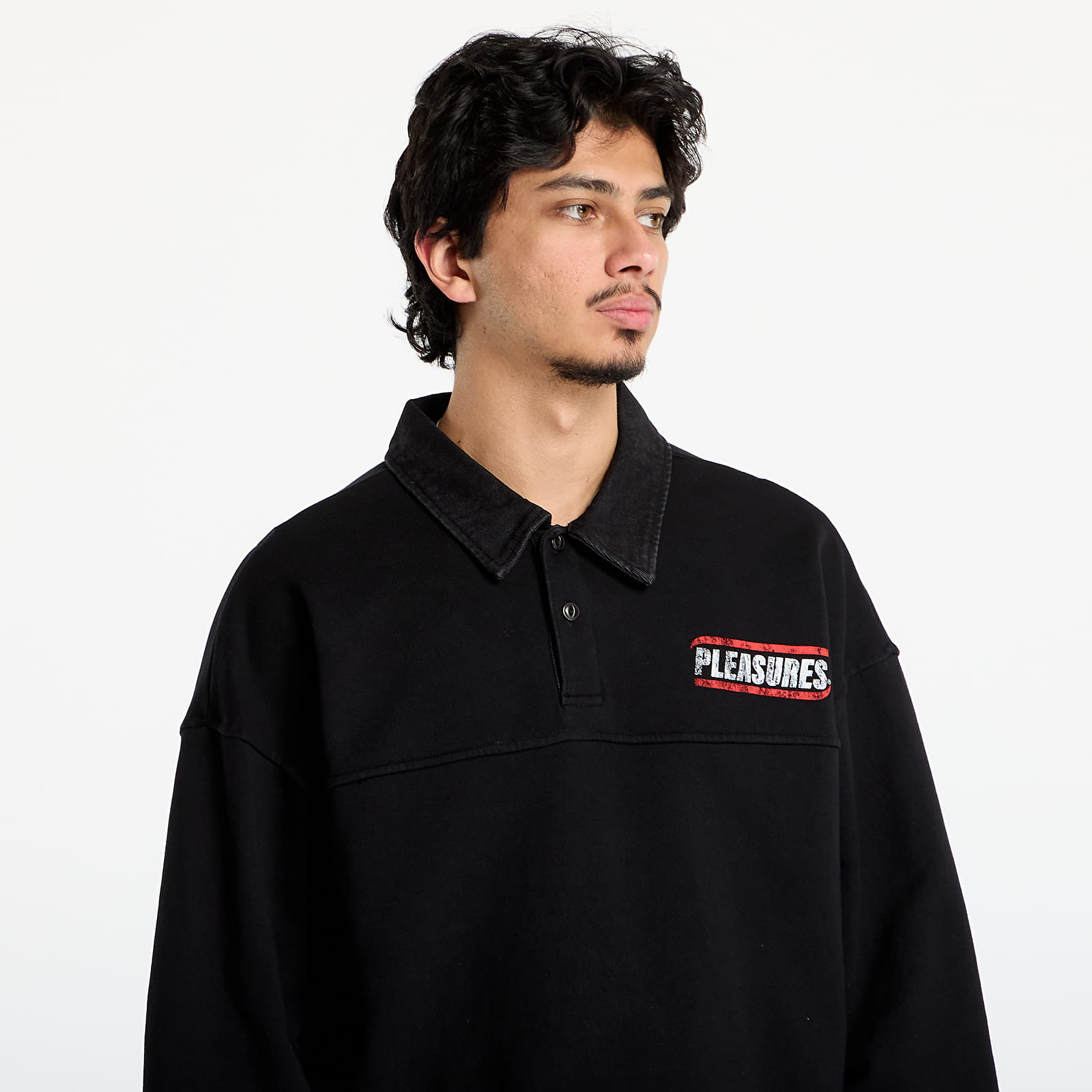 Gensere for menn PLEASURES Gentle Polo Sweatshirt Black