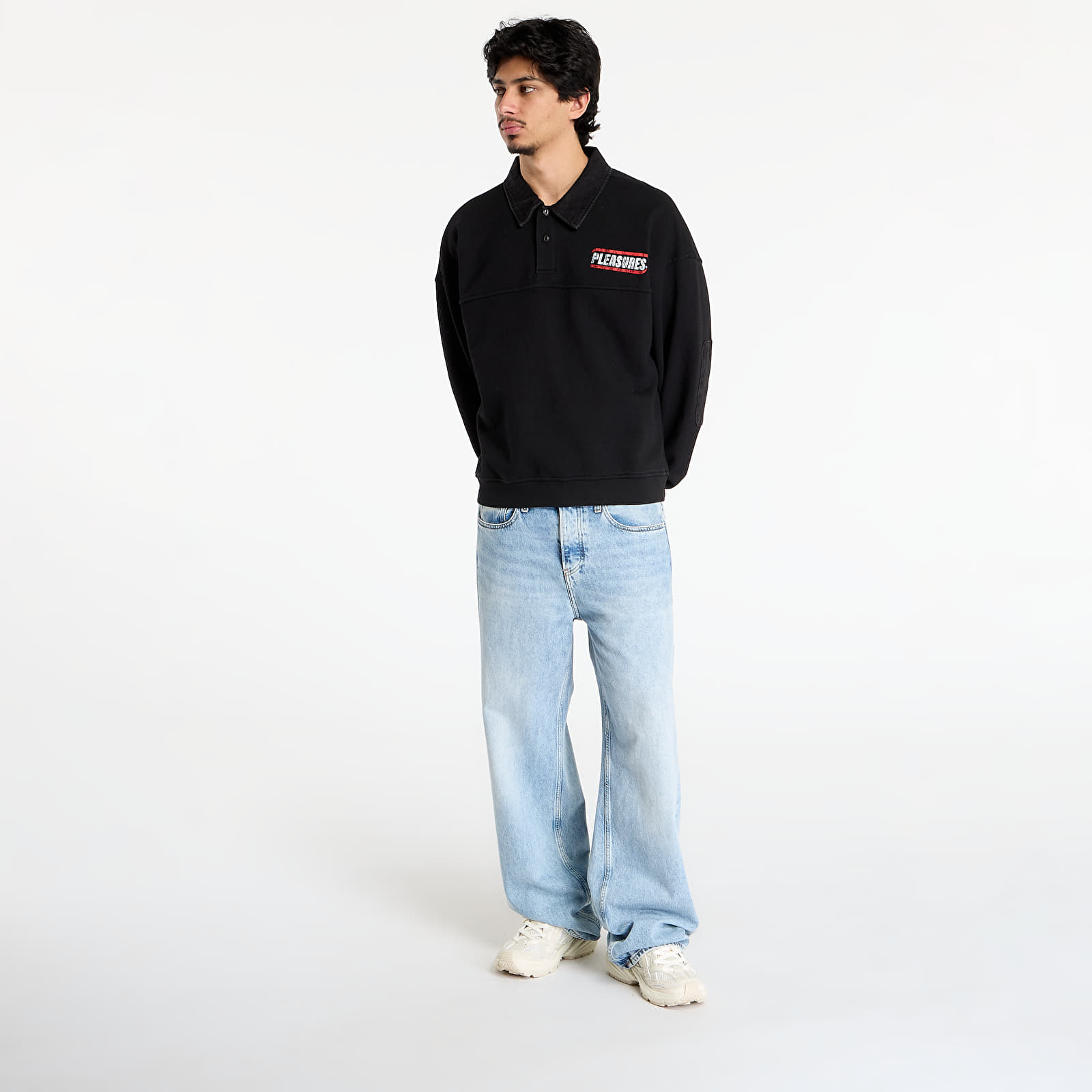 Gensere for menn PLEASURES Gentle Polo Sweatshirt Black