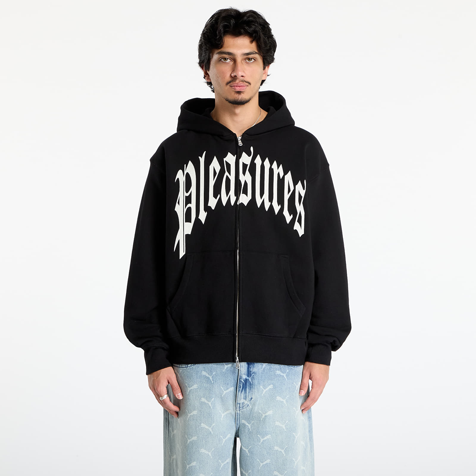 Sweatshirt PLEASURES Twitch Zip Hoodie Black S