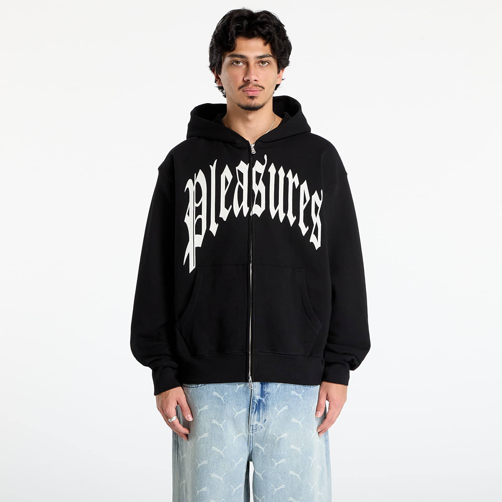 Gensere for menn PLEASURES Twitch Zip Hoodie Black
