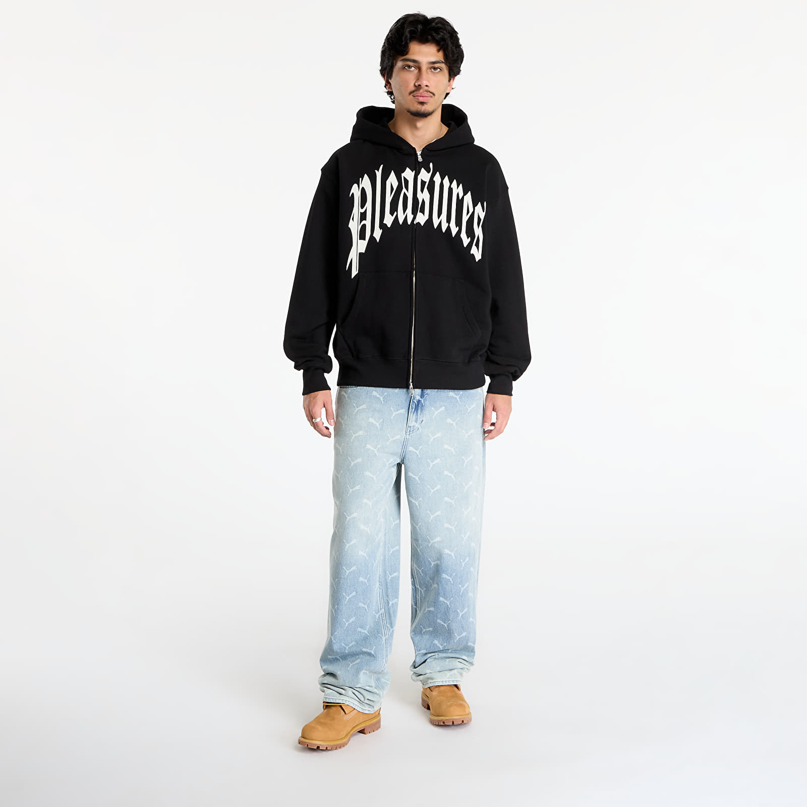 Gensere for menn PLEASURES Twitch Zip Hoodie Black