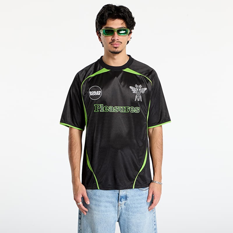Dres PLEASURES Aqua Soccer Jersey Black