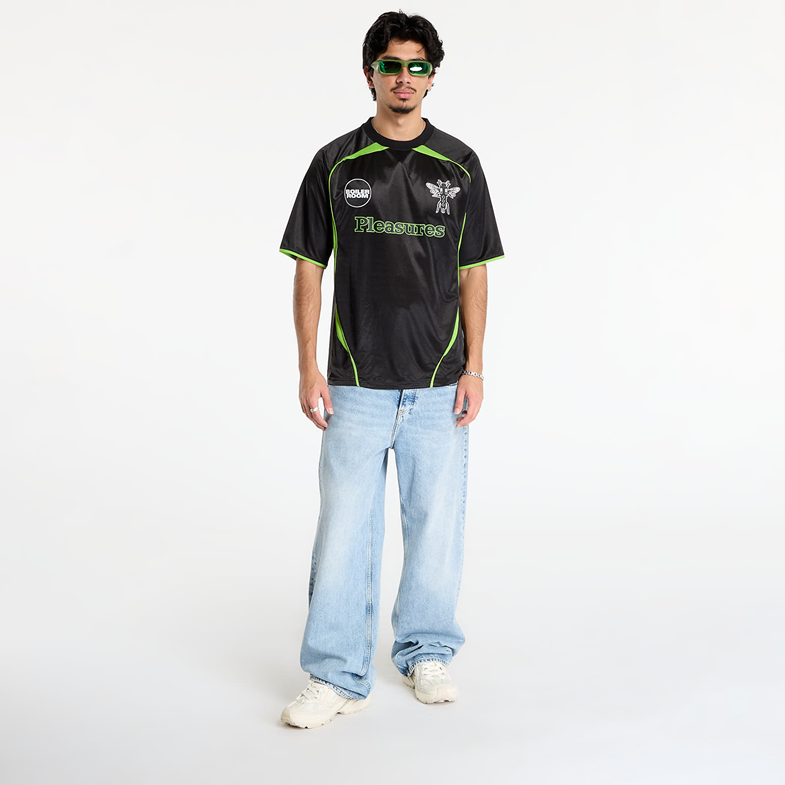 Pánske dresy PLEASURES Aqua Soccer Jersey Black