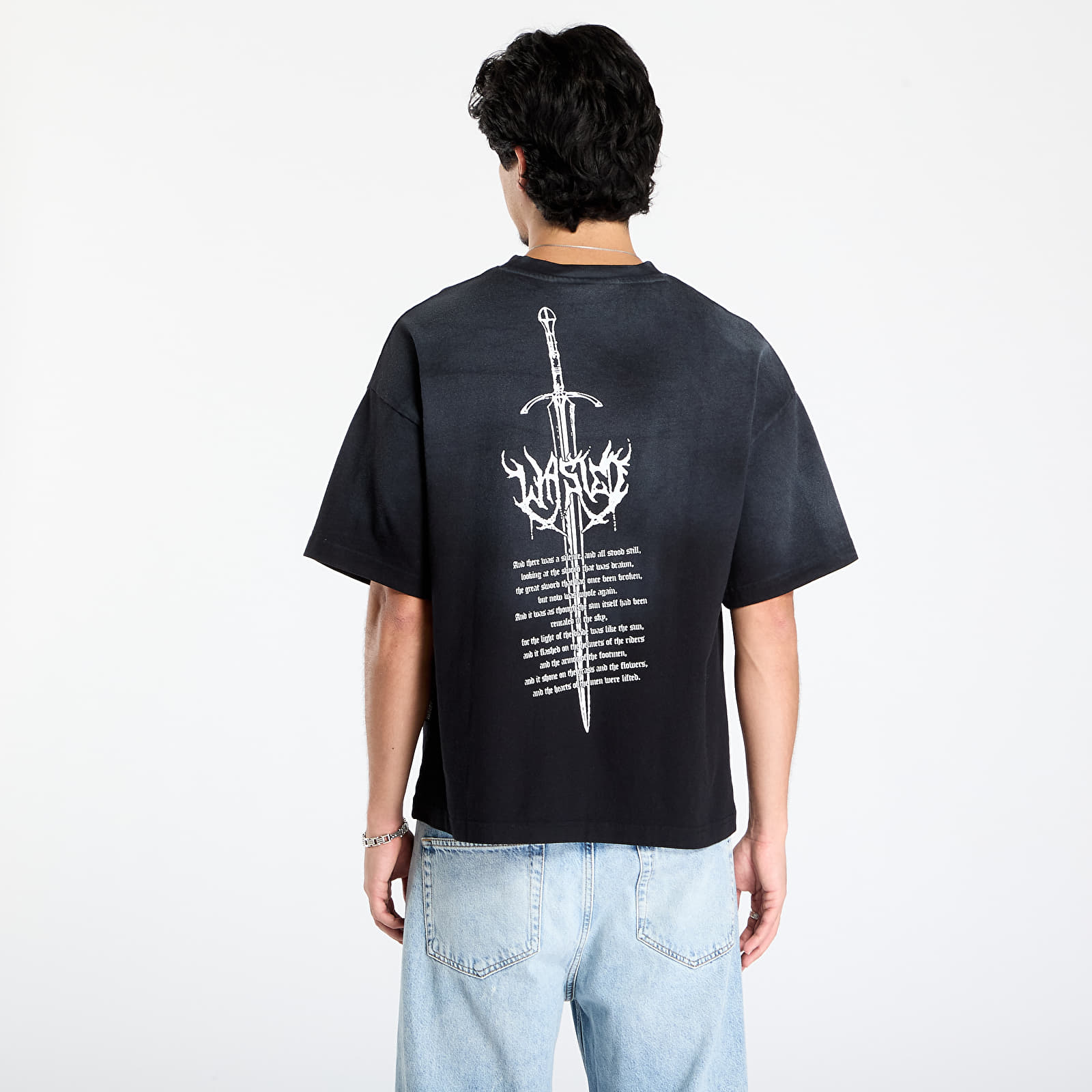 Magliette da uomo Wasted Paris M Sword Boxy T-Shirt Faded Black
