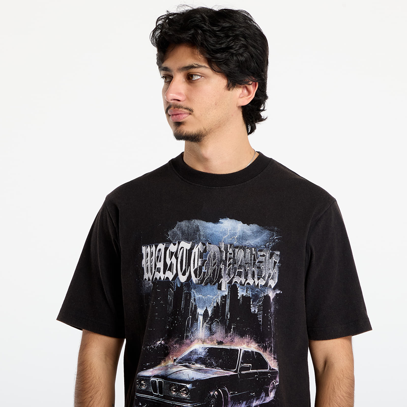 Felpe con cappuccio uomo Wasted Paris M Run T-Shirt Faded Black