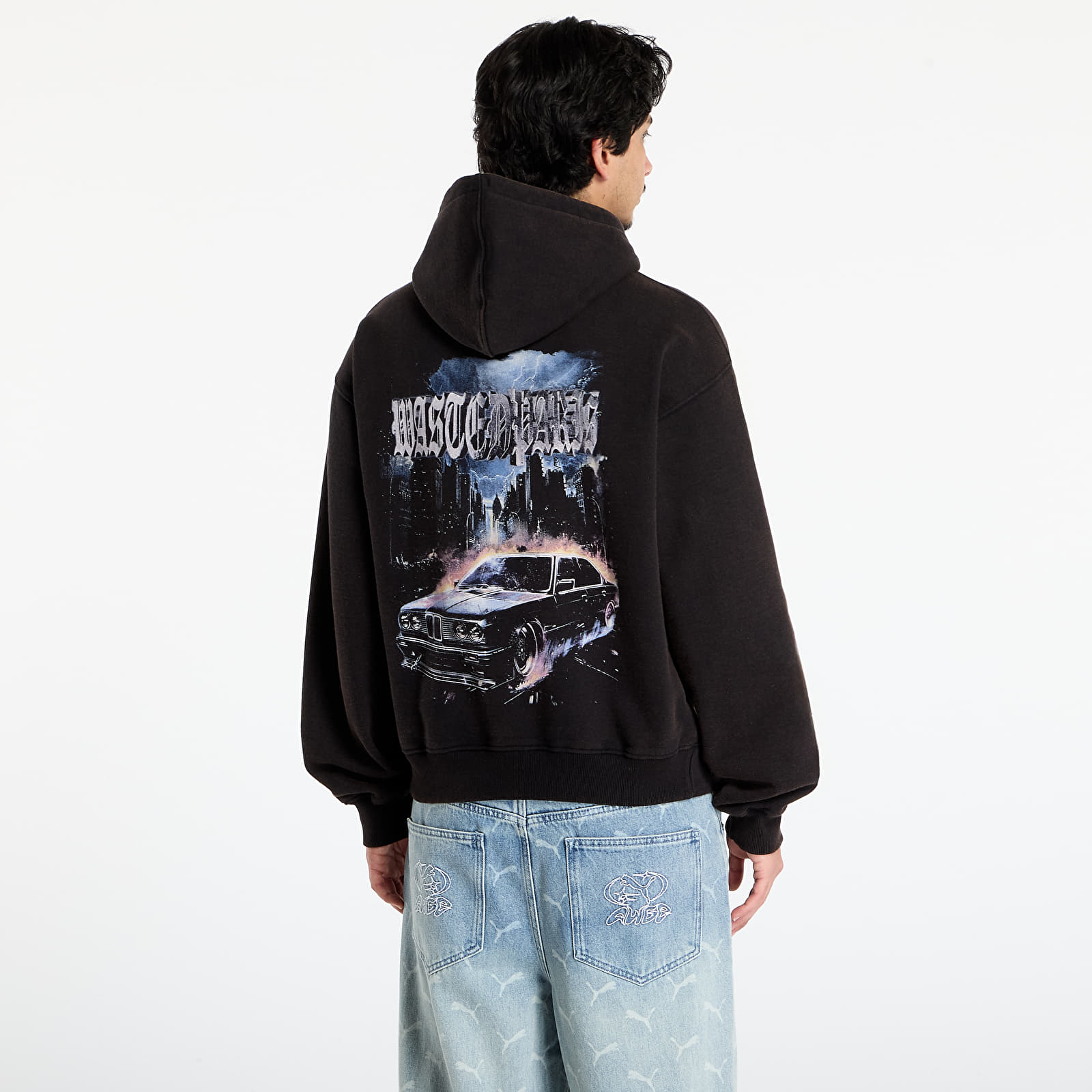 Felpe con cappuccio uomo Wasted Paris M Run Hoodie Faded Black