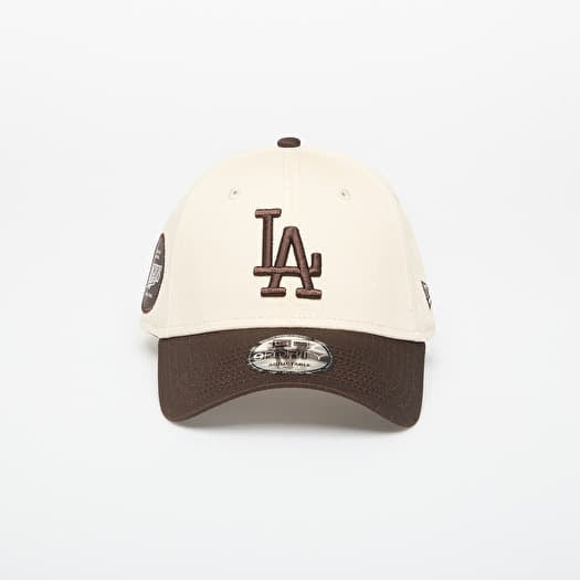 Hætte New Era 9FORTY MLB Side Patch Los Angeles Dodgers Light Cream/ Nfl Brown Suede
