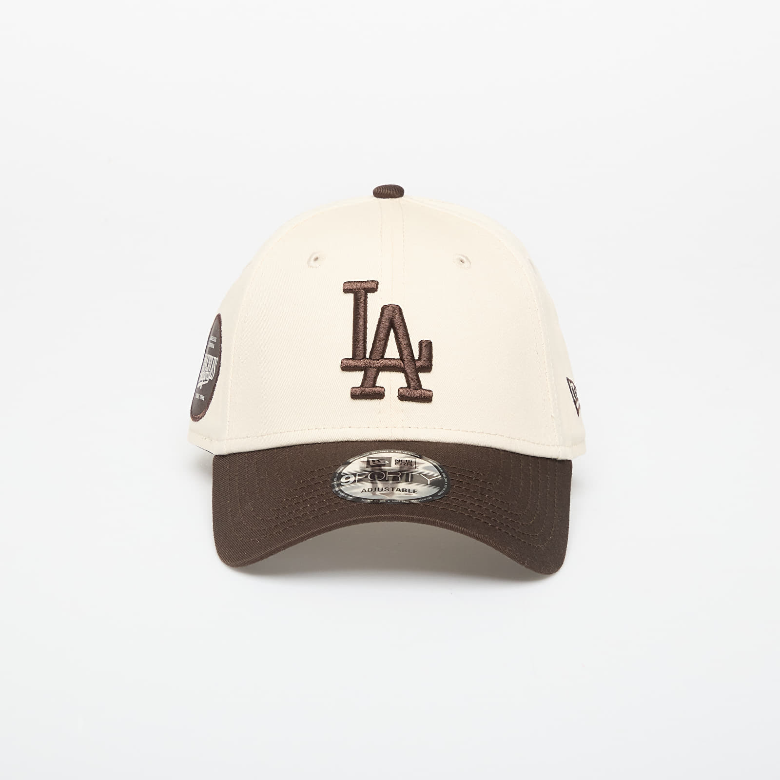 Men's caps New Era 9FORTY MLB Side Patch Los Angeles Dodgers Light Cream/ Nfl Brown Suede
