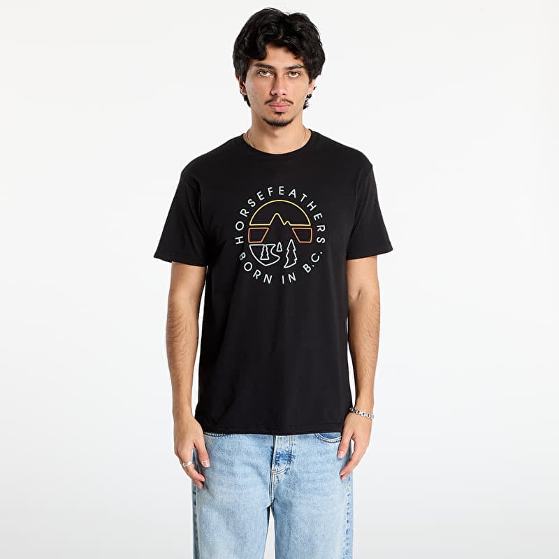 Tričko Horsefeathers Line Circle T-Shirt Black