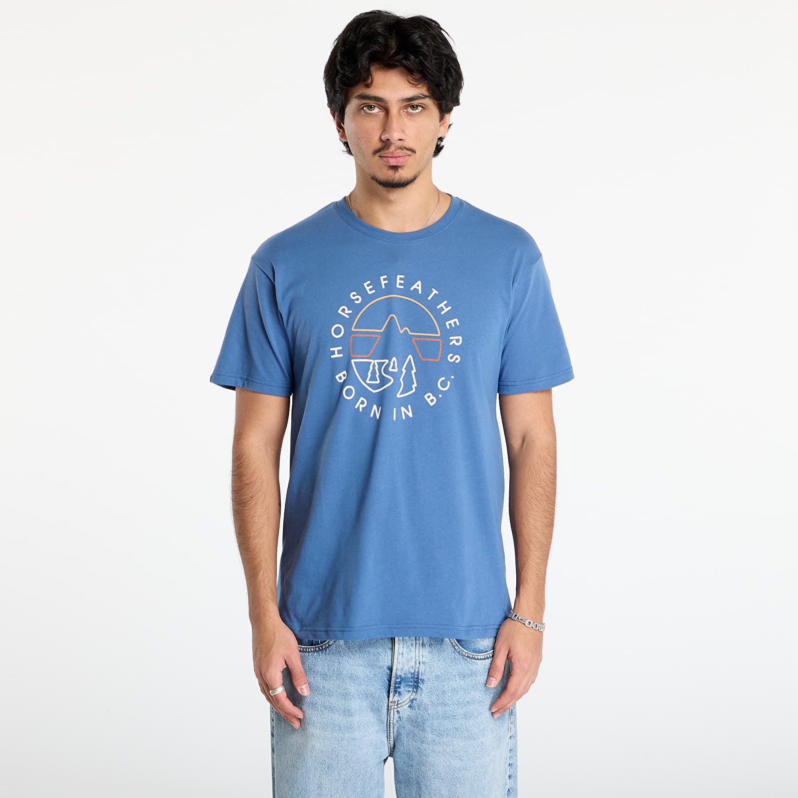 Tricou Horsefeathers Line Circle T-Shirt Moonlight Blue L