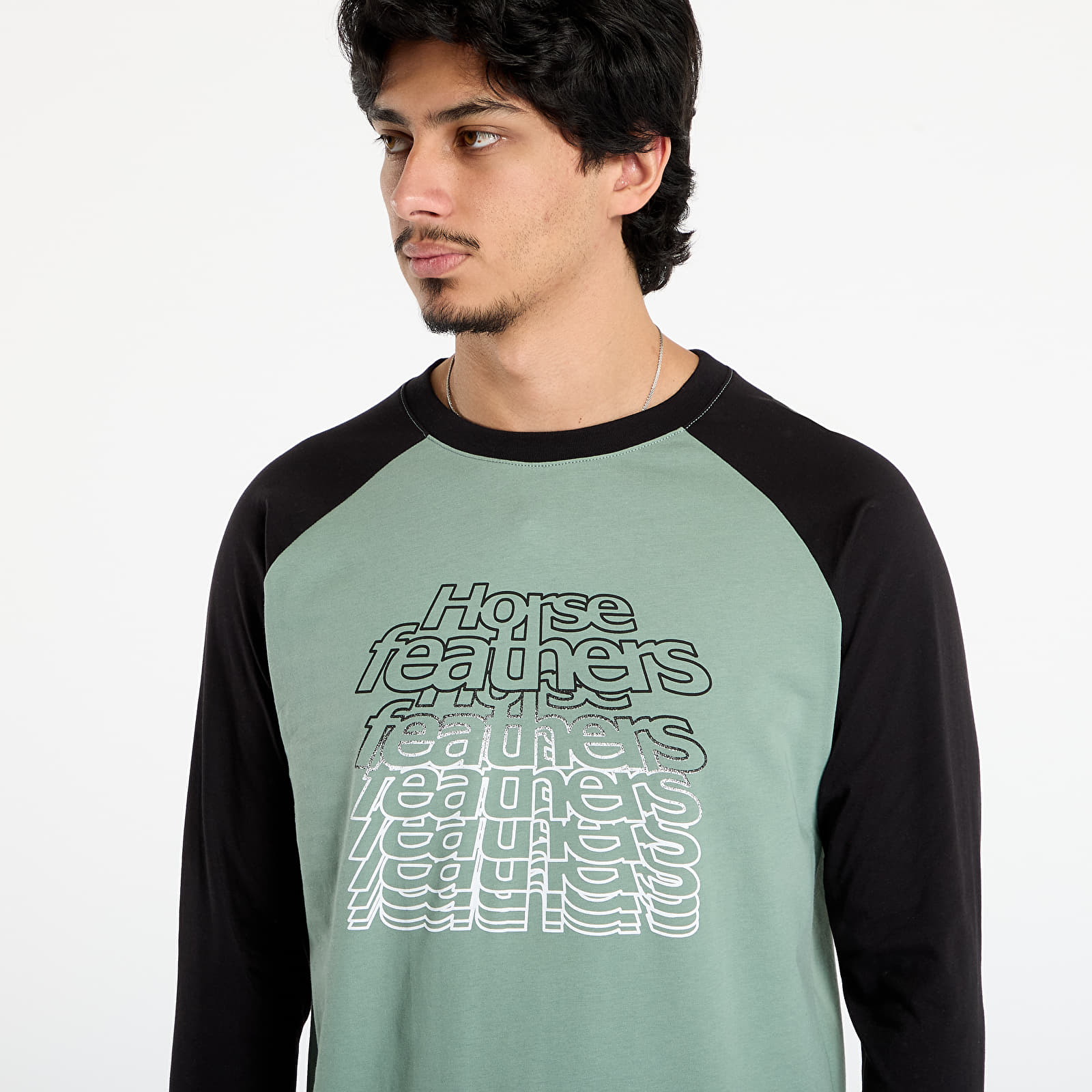 Men's T-shirts Horsefeathers Rollin Raglan T-Shirt Iceberg Green/ Black