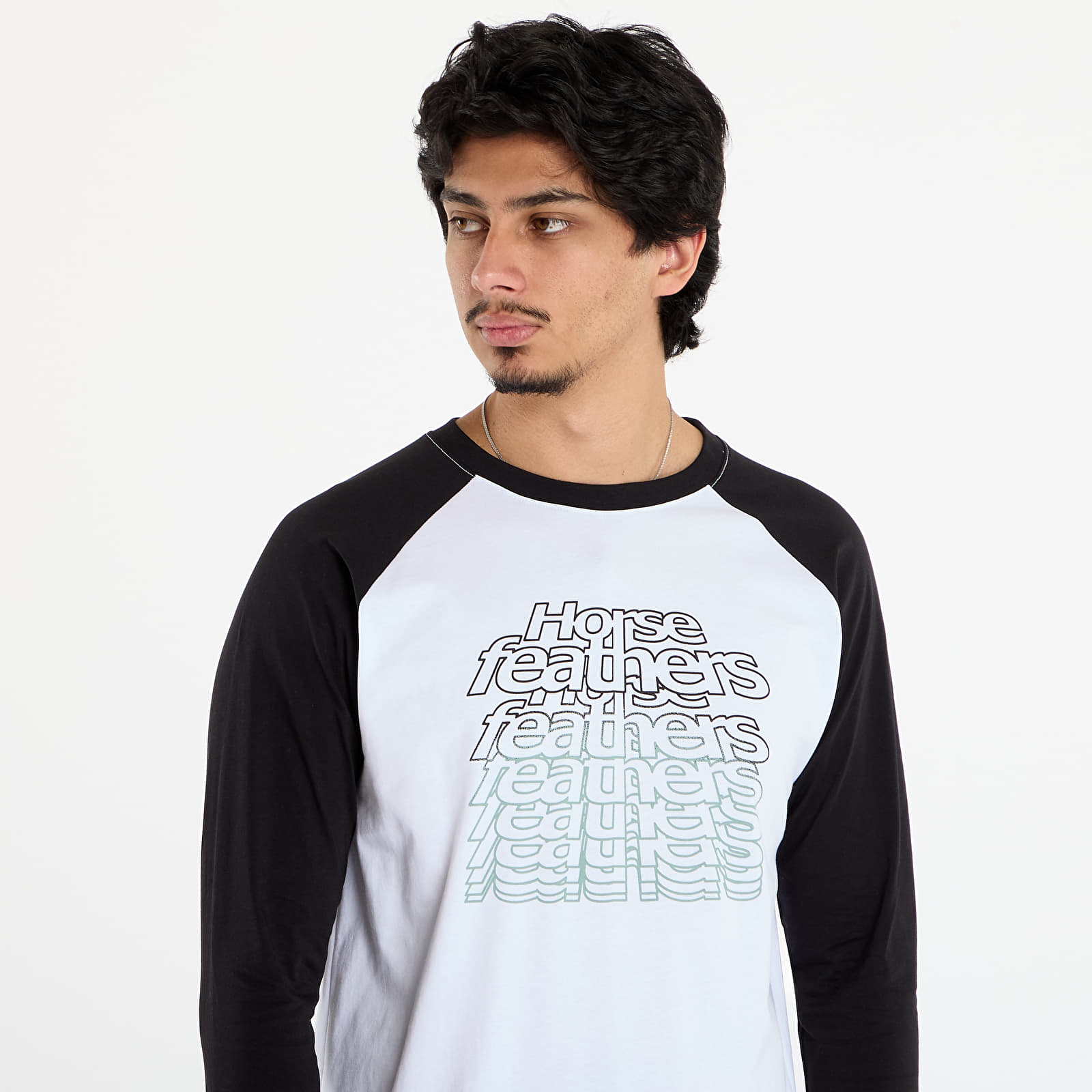 Pánske tričká Horsefeathers Rollin Raglan T-Shirt White/ Black