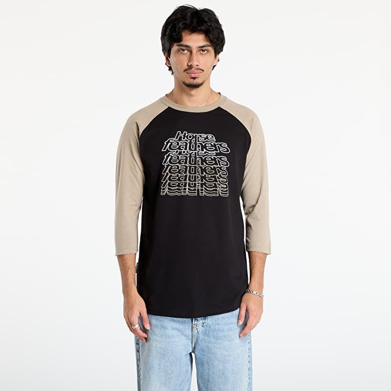 Tričko Horsefeathers Rollin Raglan T-Shirt Black/ Taupe