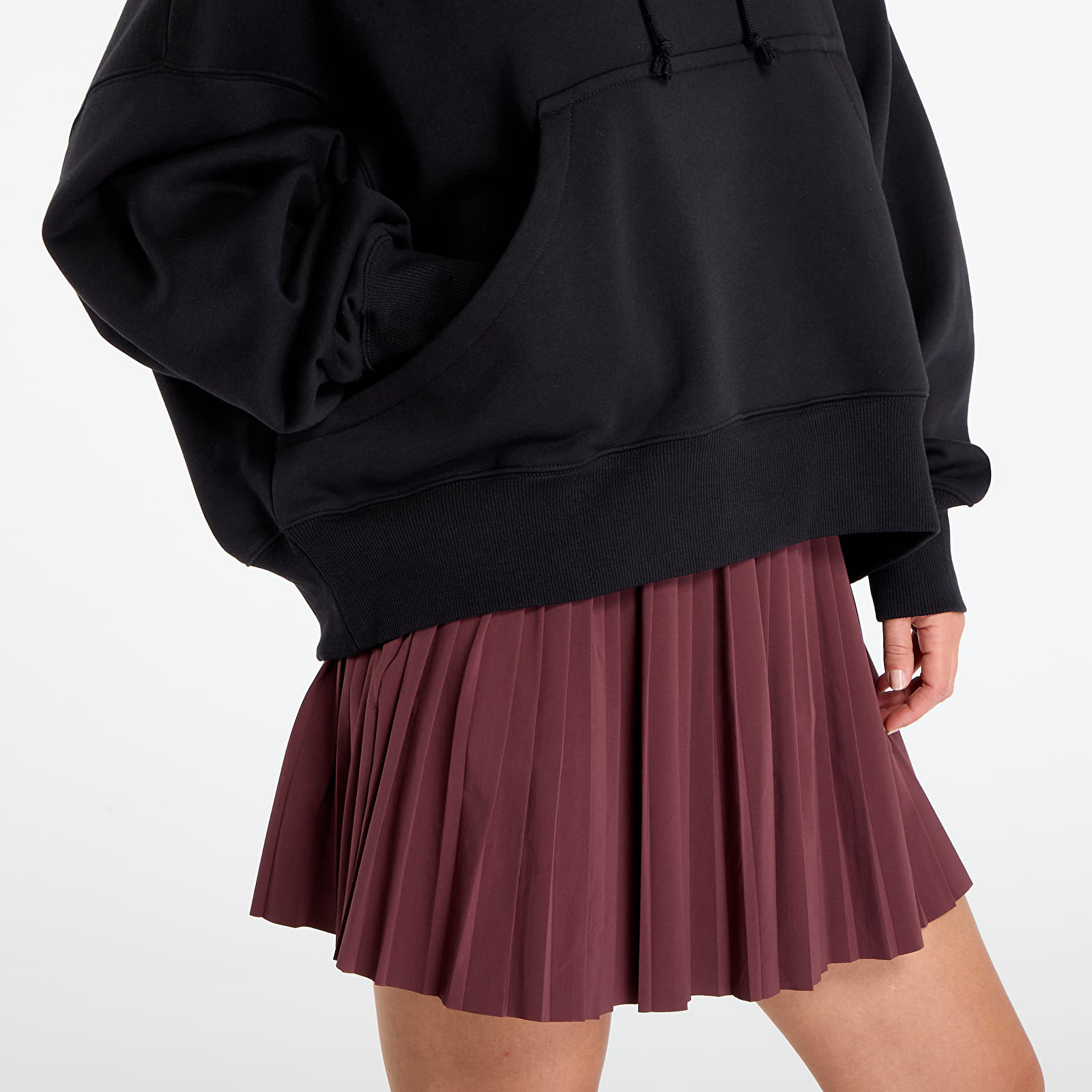 Mikiny Nike Sportswear Phoenix Fleece Women's Over-Oversized Pullover Hoodie Black/ Sail
