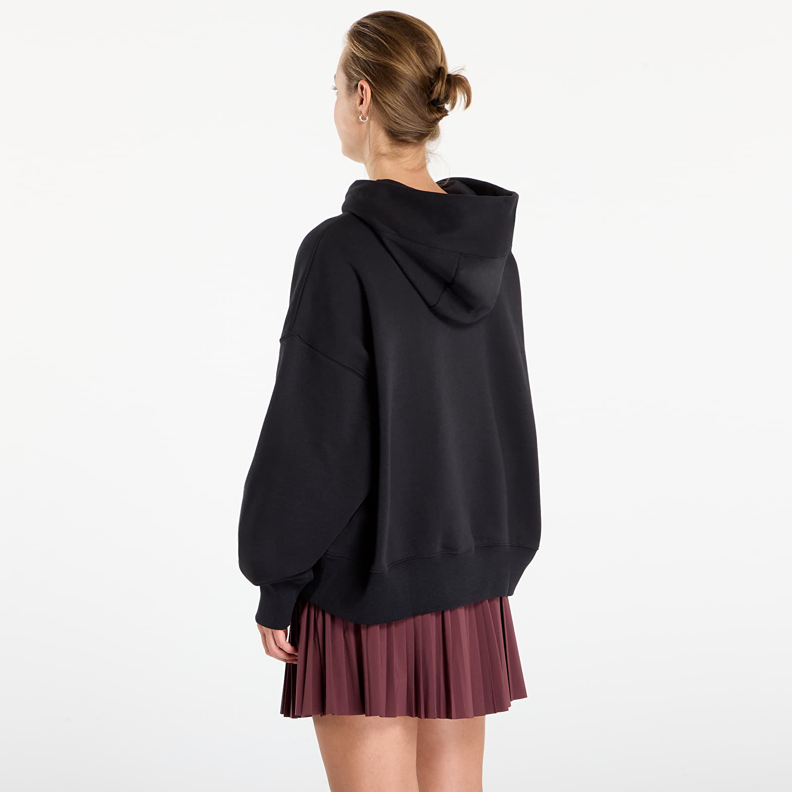 Mikiny Nike Sportswear Phoenix Fleece Women's Over-Oversized Pullover Hoodie Black/ Sail