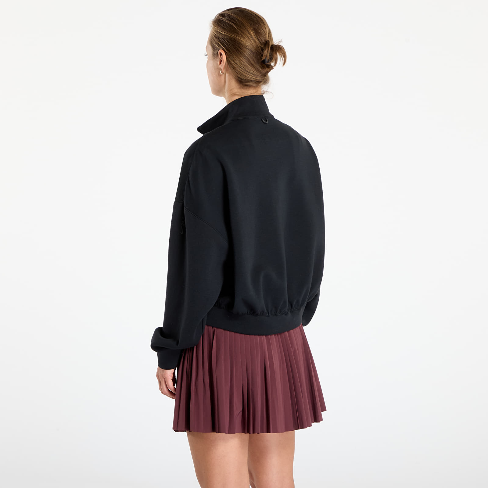 Mikiny Nike 24.7 ImpossiblySoft Women's Dri-FIT Oversized 1/2-Zip Top Black/ Dk Smoke Grey