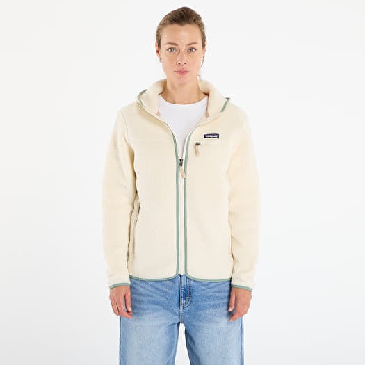 Patagonia W's Retro Pile Hoody Natural/ Ellwood Green