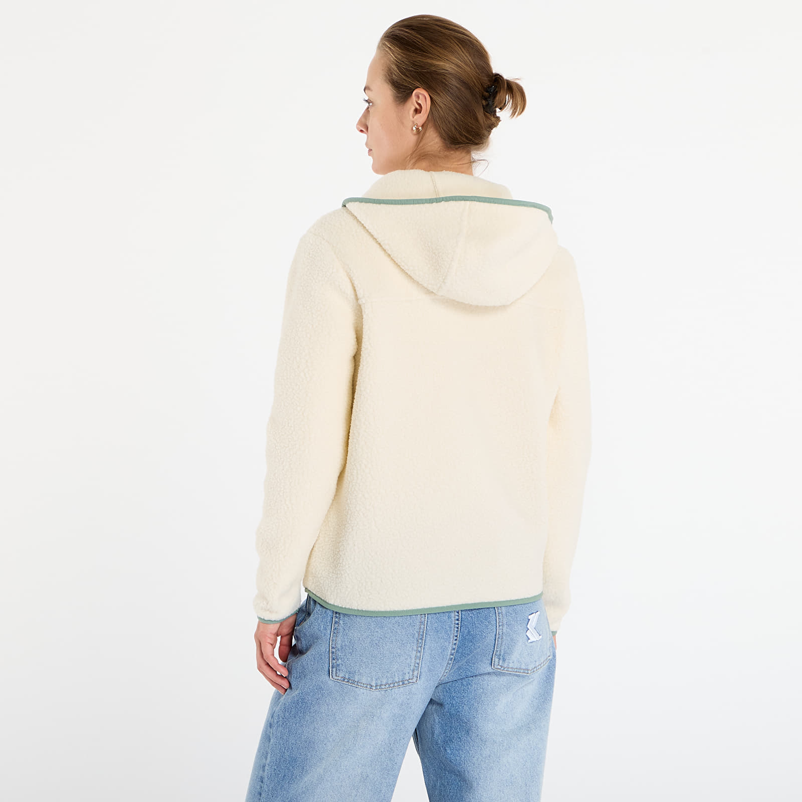Mikiny Patagonia W's Retro Pile Hoody Natural/ Ellwood Green