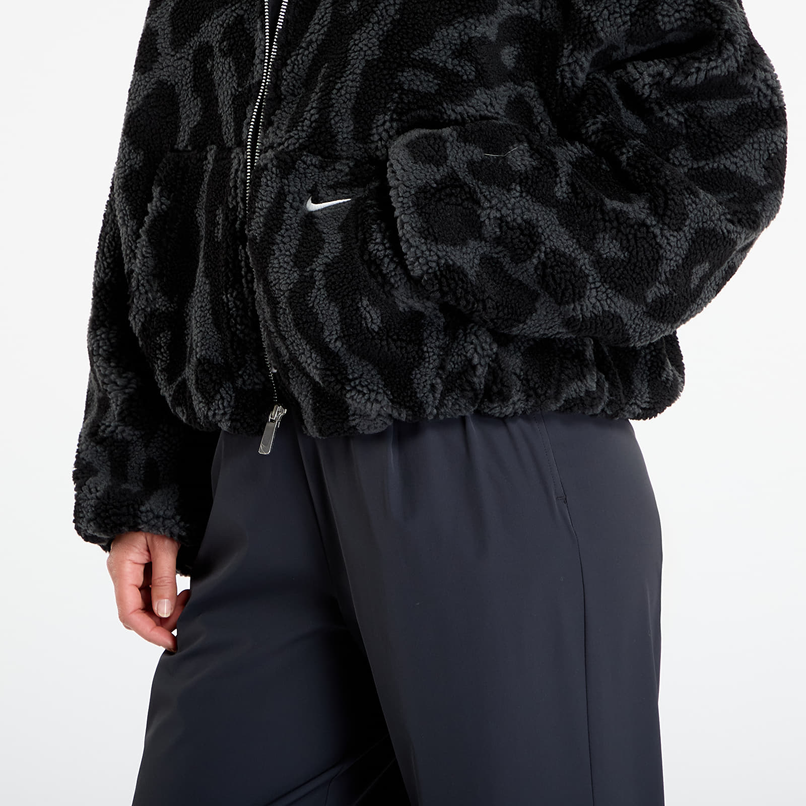 Striukės Nike Sportswear Women's High-Pile Fleece Jacket Black/ Black/ Sail