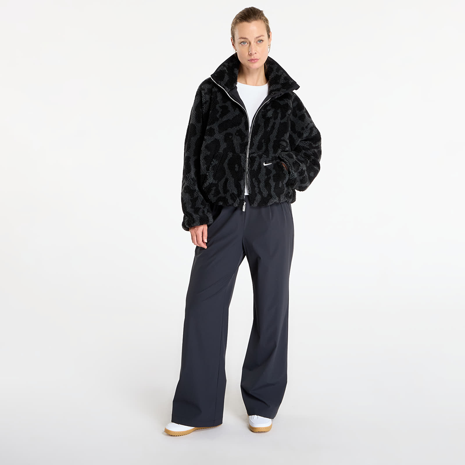 Striukės Nike Sportswear Women's High-Pile Fleece Jacket Black/ Black/ Sail