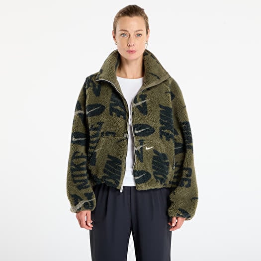 Jakke Nike Sportswear Women's High-Pile Fleece Jacket Medium Olive/ Medium Olive/ Sail