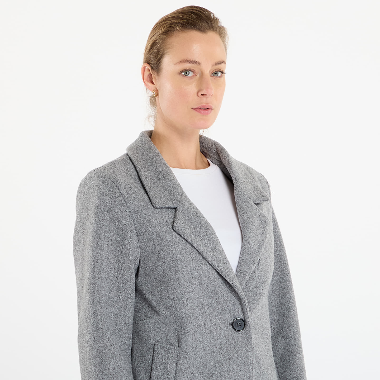 Cappotti da donna Urban Classics Ladies Basic Coat Dark Grey Melange