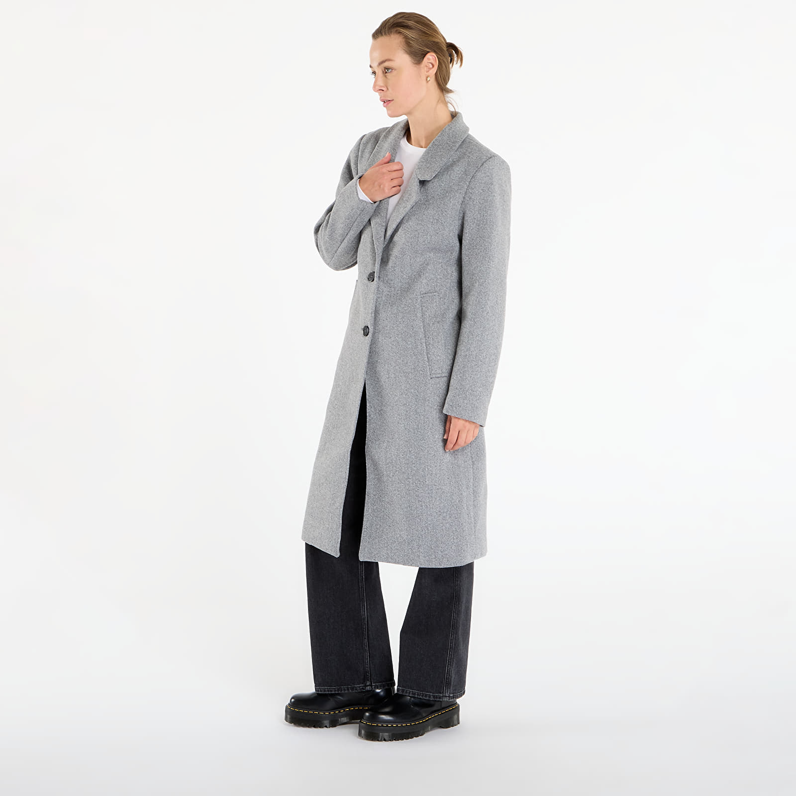 Cappotti da donna Urban Classics Ladies Basic Coat Dark Grey Melange