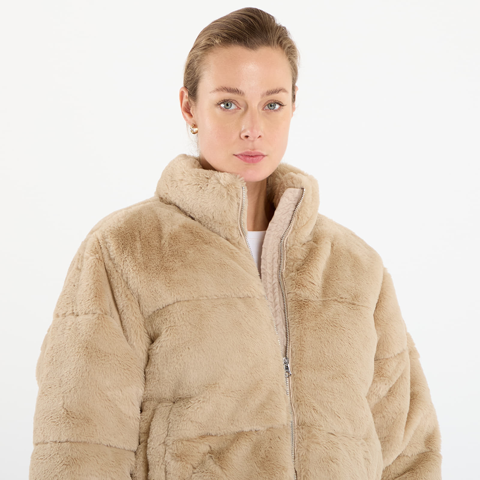 Jakker Urban Classics Ladies Short Faux Fur Puffer Jacket Wetsand