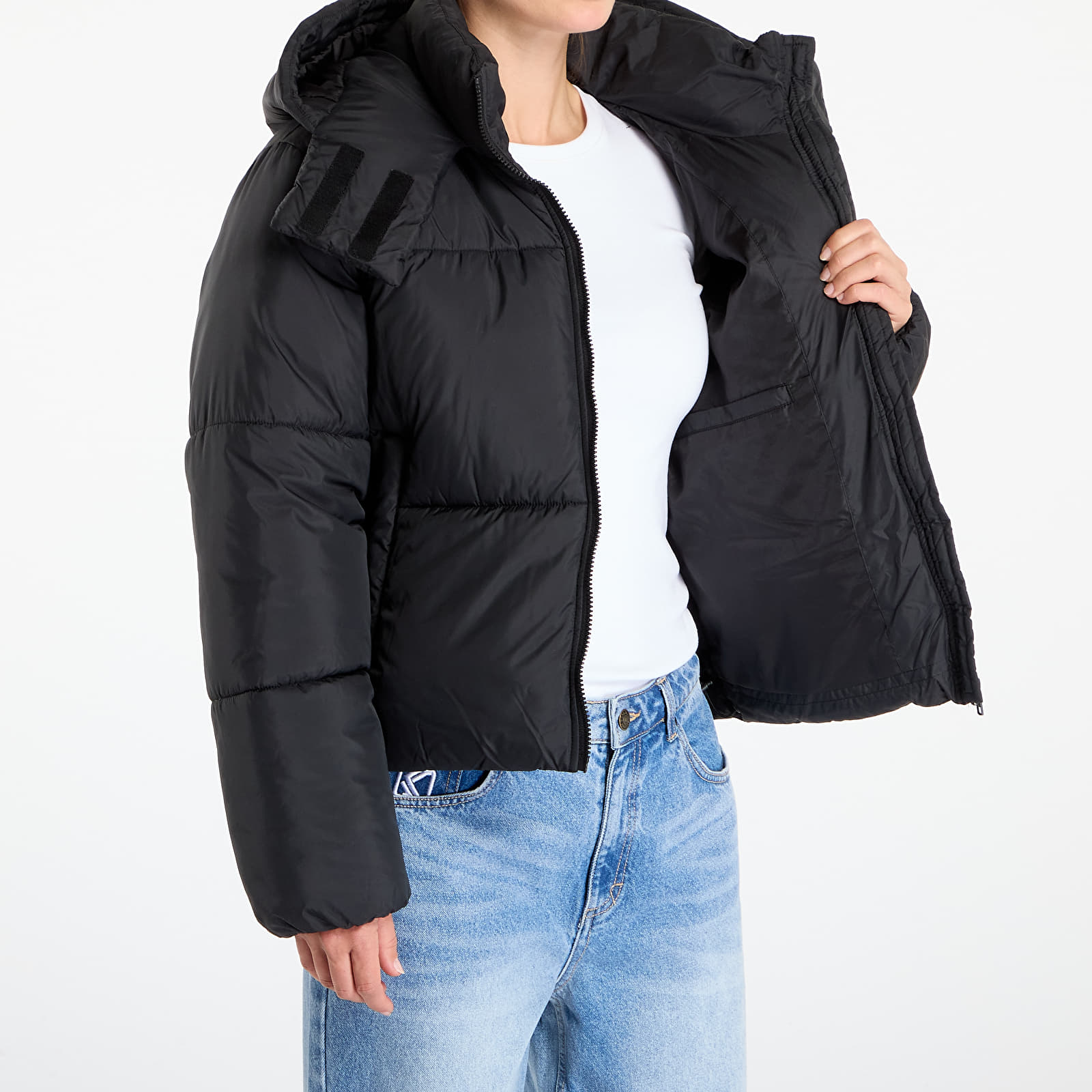 Якета Urban Classics Ladies Hooded Collar Puffer Jacket Black