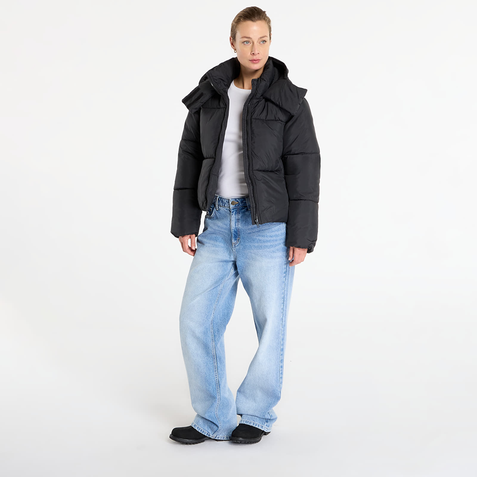 Якета Urban Classics Ladies Hooded Collar Puffer Jacket Black