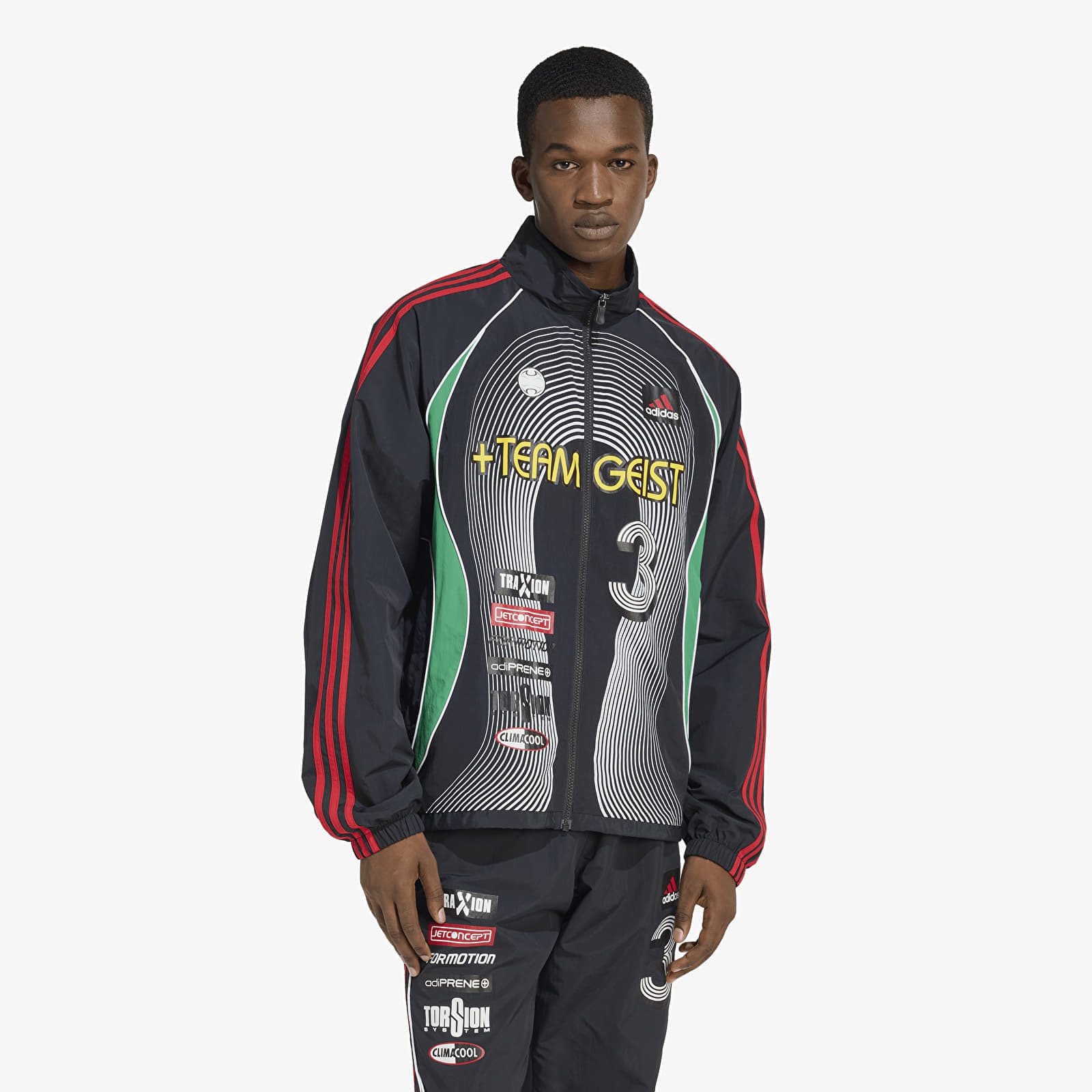 Jacket adidas Teamgeist Moto Tracktop Black/ White/ Better Scarlet XXL