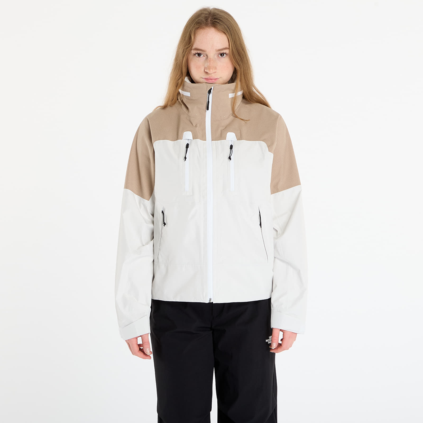 Dámske bundy The North Face W Hke Devils Thumb Gtx Jacket White Dune/ Mushroom Gre