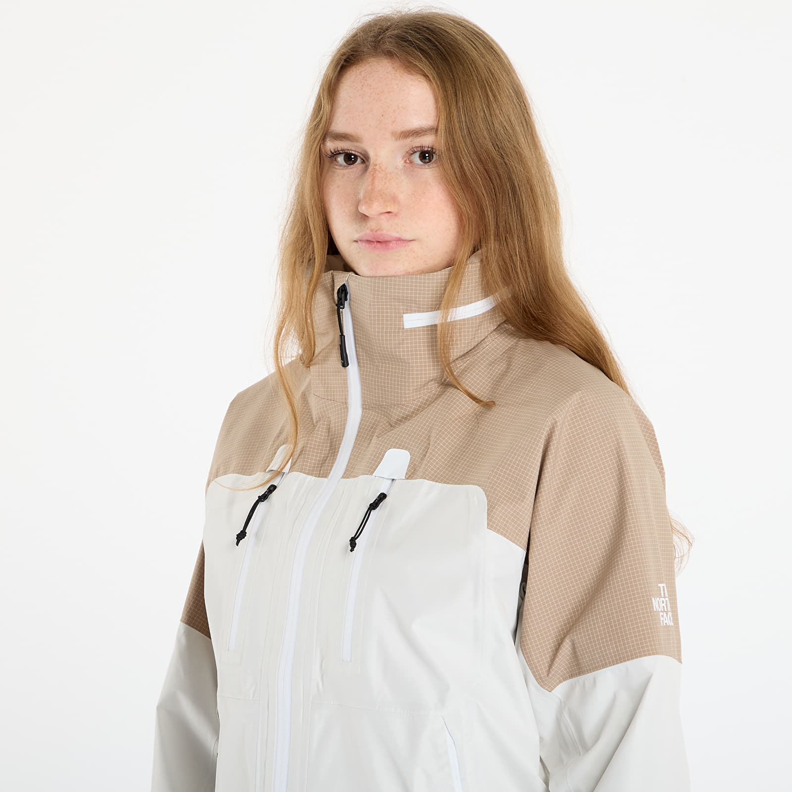 Dámske bundy The North Face W Hke Devils Thumb Gtx Jacket White Dune/ Mushroom Gre