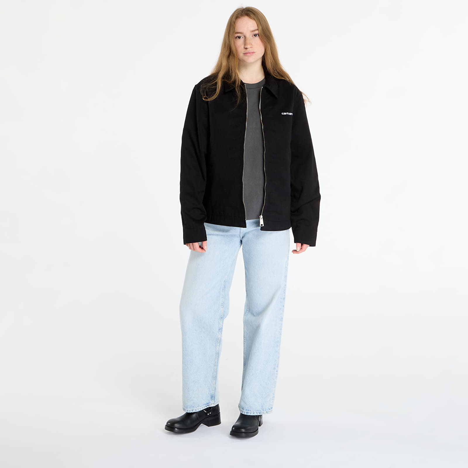 Meeste jakid Carhartt WIP Module Script Jacket UNISEX Black/ White Rigid