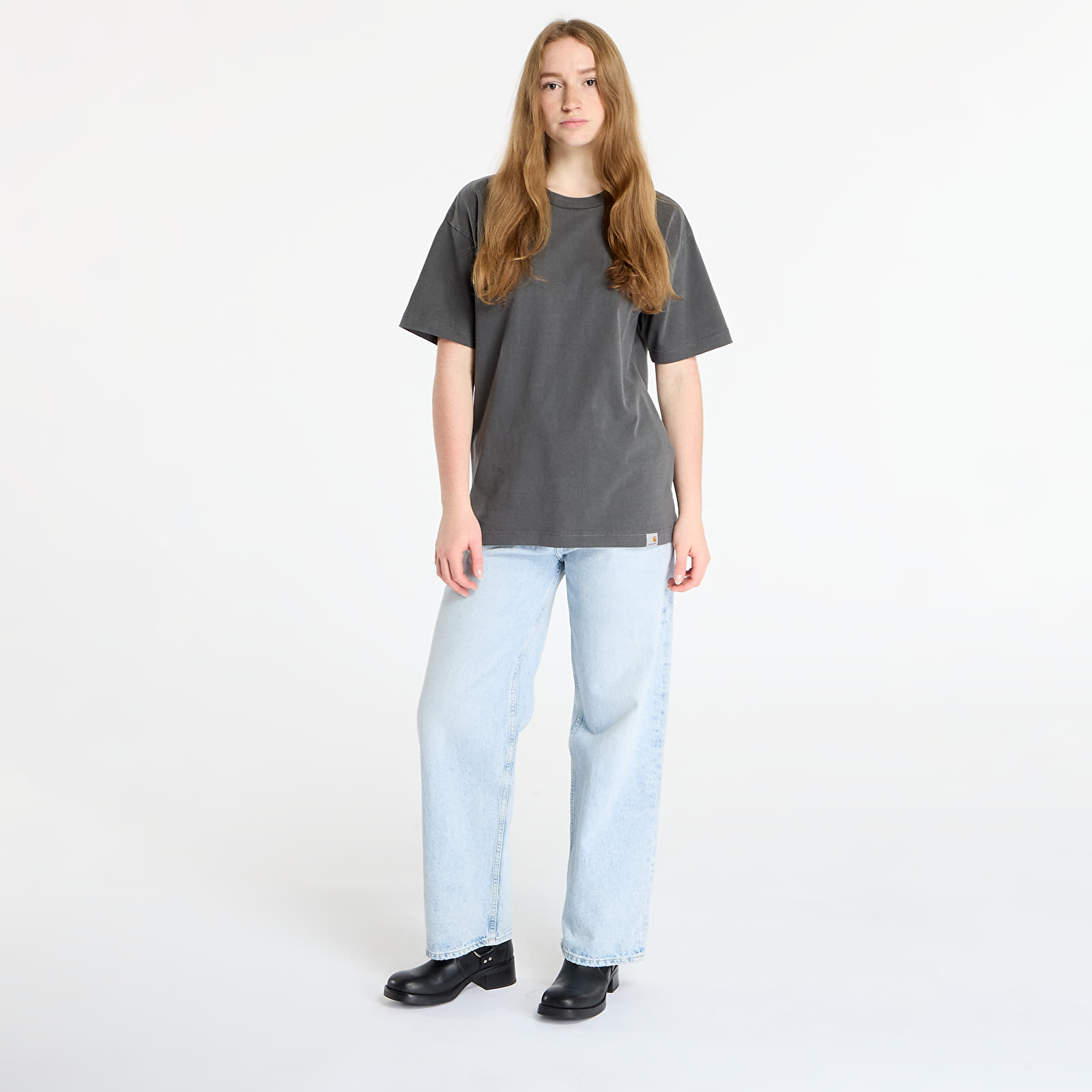 Ανδρικά μπλουζάκια Carhartt WIP S/S RGGD T-Shirt UNISEX Black Garment Dyed