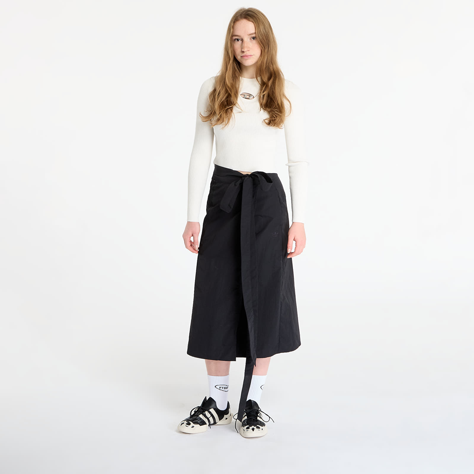 Rokken voor vrouwen adidas Off-Placed 3-Stripes Maxi Skirt Black