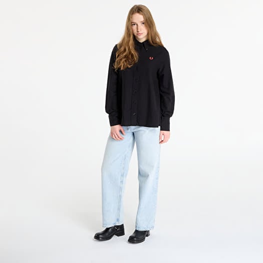 FRED PERRY Button Down Shirt Black