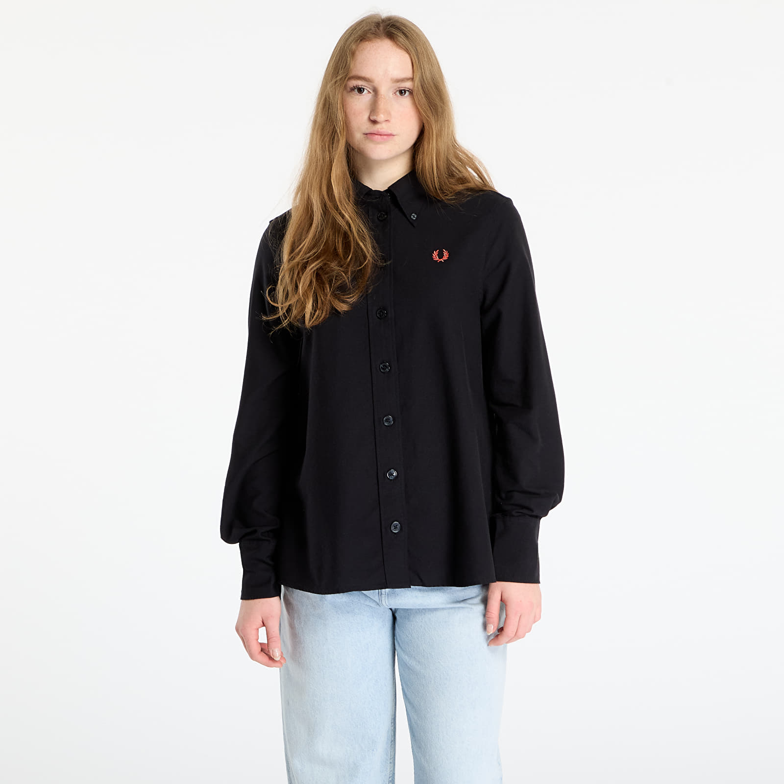 Overhemden voor dames FRED PERRY Button Down Shirt Black
