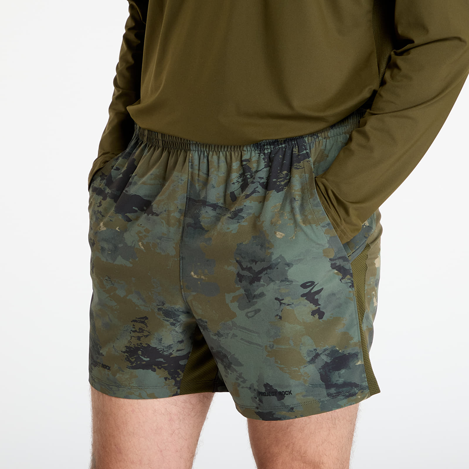 Shorts til mænd Under Armour Project Rock Ultimate Short Green Camo